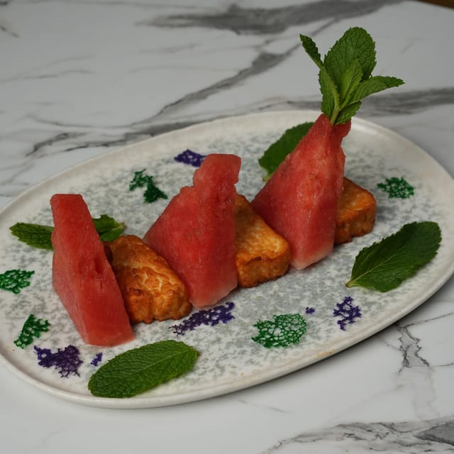 Grilled Halloumi and Watermelon.